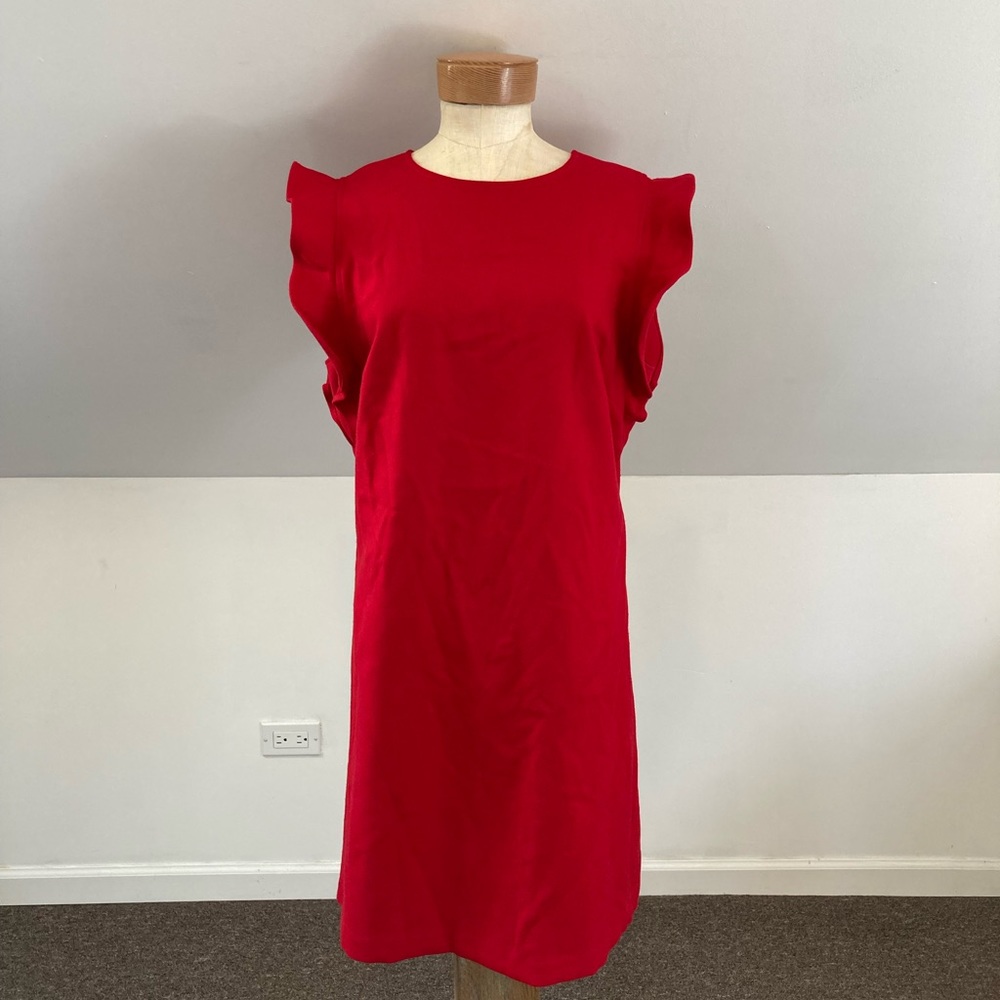 Vineyard Vines Red Flutter Sleeve Shift Dress - image 4